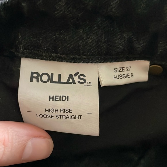 Rolla’s Heidi High Rise Loose Straight Jeans Women’s Size 27 Cropped Black - Picture 8 of 10